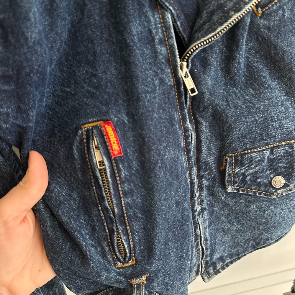 Jordache Women's Dark Blue Denim Moto Jacket - Size S - Picture 5 of 10